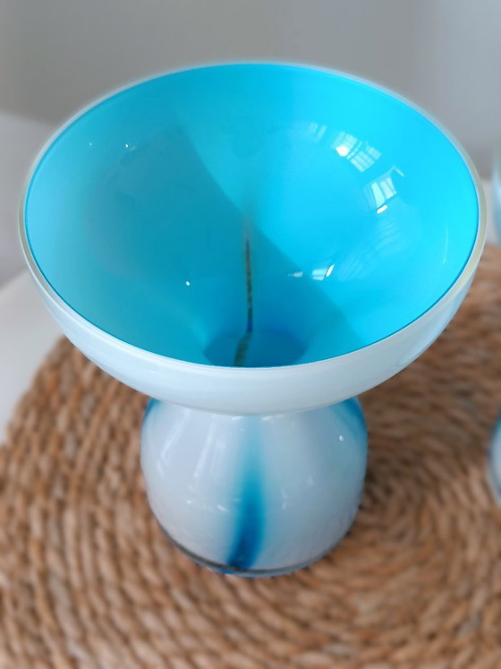 Image 1 of Hand-blown studio glass vases | Set of 2 | Czechoslovakia |