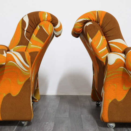 Image 1 of Guarnacci Padovano Vagnoni Paar 1-zits fauteuils Mod. Ionica-ontwerp jaren 70