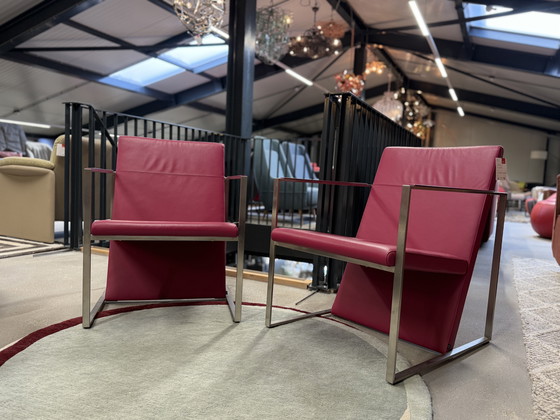 Image 1 of 2 poltrone Arco Spine in pelle fucsia