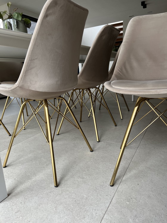 Image 1 of Eettafel wit + 8 stoelen