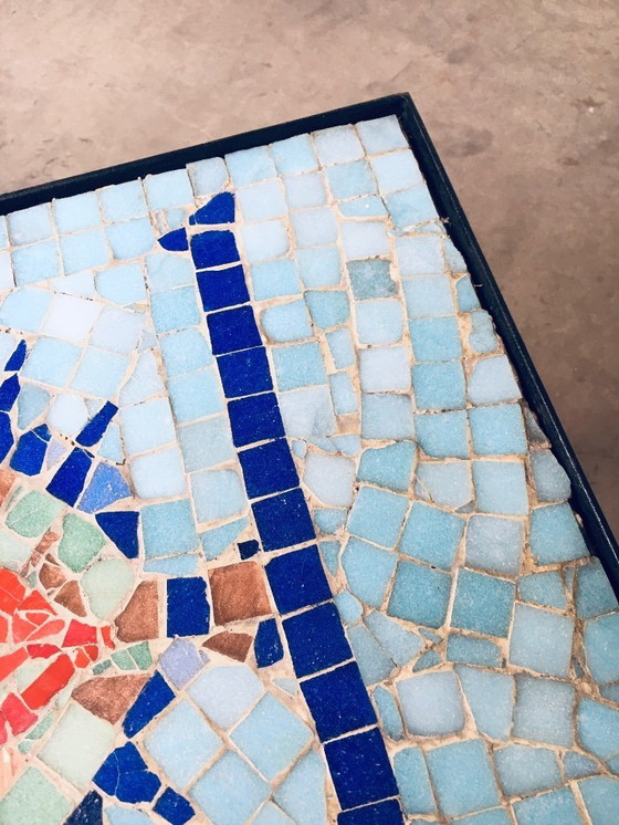 Image 1 of Tavolino laterale vintage con piastrelle a mosaico, Belgio anni '60