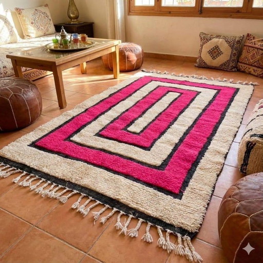Alfombra marroquí de lana de 200 cm x 300 cm.