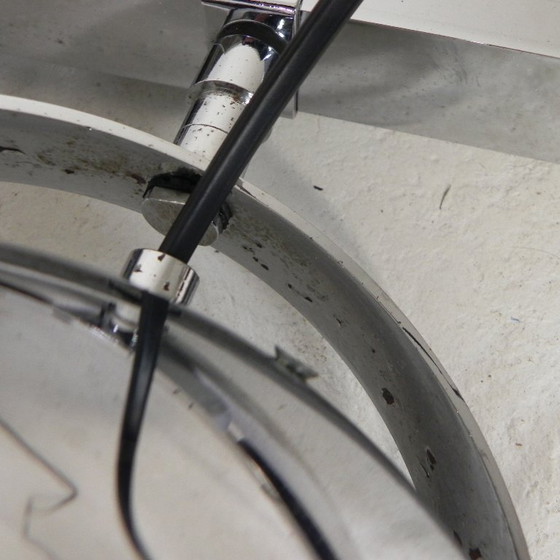 Image 1 of 2 chrome-plated ball spotlights on rail, 1950s