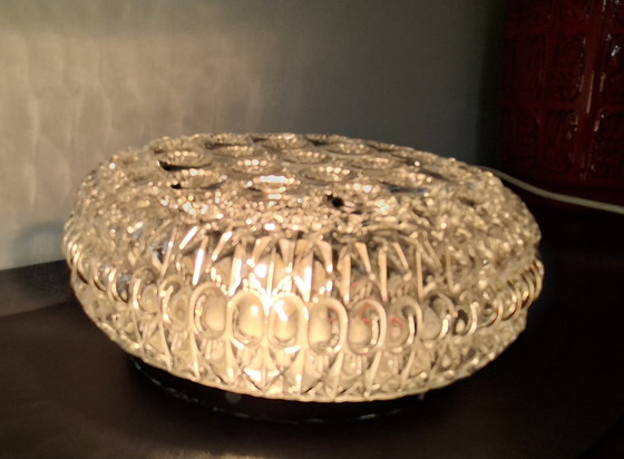 Image 1 of Plafonnier massif en verre « S » Flower des années 1970