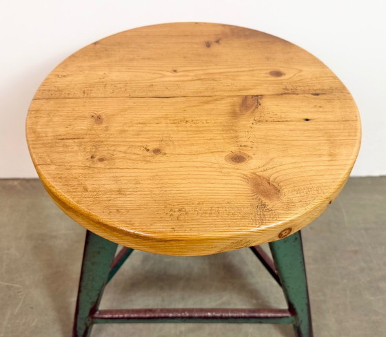 Image 1 of Green Industrial Workshop Stool, 1960s
