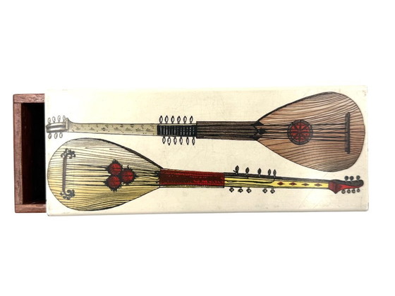 Image 1 of Piero Fornasetti, Mandolinen Zigarren Kiste, Mailand Italien, ca. 1960er Jahre
