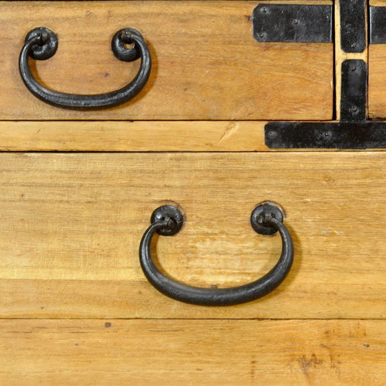 Japanese Tansu chest of drawers, circa 1880, Iron, Wood, Black (photo 9 of 14)