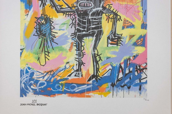 Image 1 of Jean-Michel Basquiat. Genummerde zeefdruk in kleur. Circa 1990.