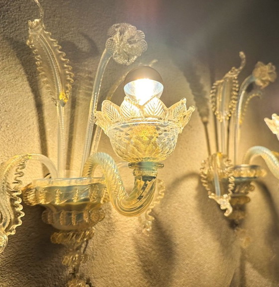 Vintage paar Murano wandlampen – Metaal, Murano Glas (photo 5 of 14)