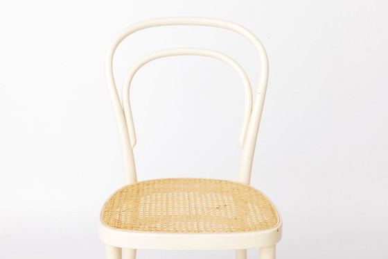 Chaise Vintage en Bois Courbé Style Thonet Modèle 214, Années 60, Hêtre & Cannage Viennois, Design (photo 2 of 12)