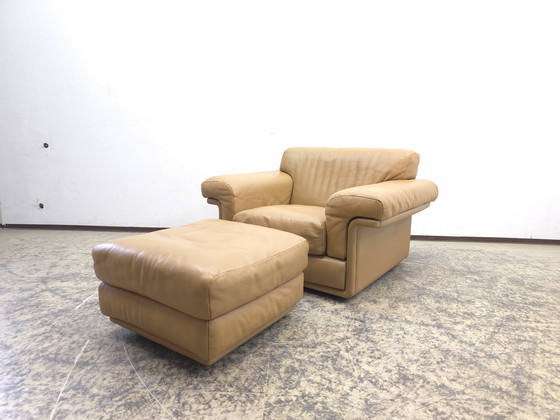 Image 1 of De Sede ds 68 Set Designer Armchair Leather Armchair Designer Sofa Leather Sofa desede Stool