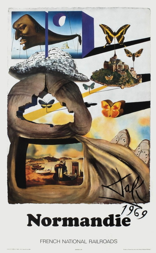 Salvador DALI SNCF - Franse Nationale Spoorwegen - Normandie (klein) origineel bericht