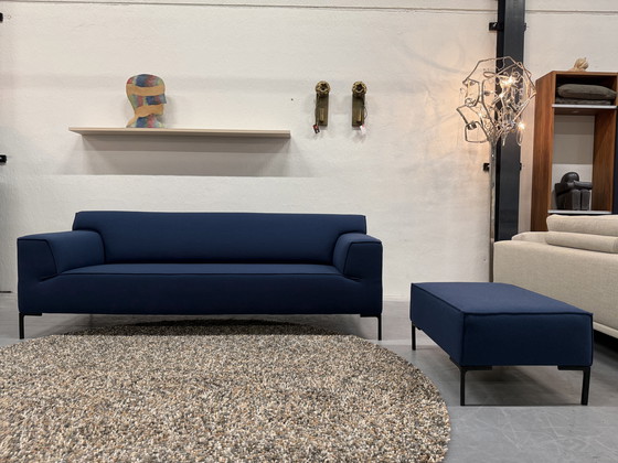 Image 1 of Design on Stock Bloq Sofá 3 Plazas Con Reposapiés Arado Lana Azul