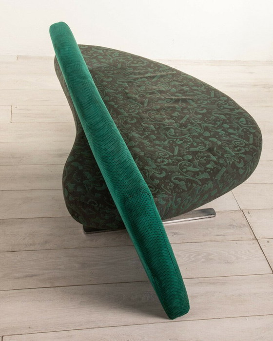 Image 1 of Sofa in groen fluweel van Maurizio Salvato voor Saporiti, 1980