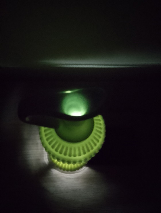 Image 1 of Rare Trianon ewer in fluorescent uranium glass, attributed to Portuieux/Vallerysthal, 1960