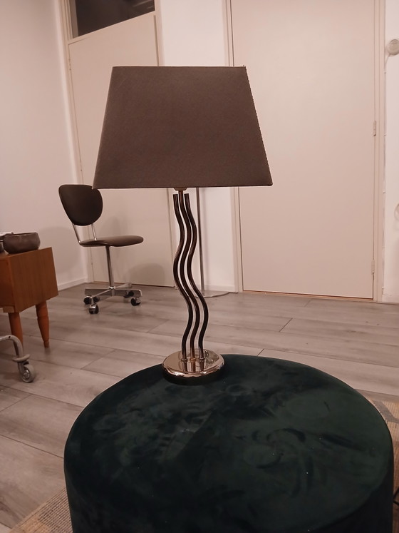 Vintage Massive lamp in beautiful condition – Table lamps, Metal, Textile (photo 3 of 5)