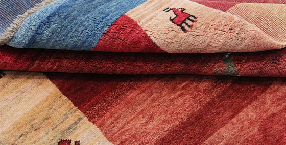 Image 1 of Original Persian carpet Gabbeh Ghashghai Oriental carpet 207 cm x 163 cm Old Natural