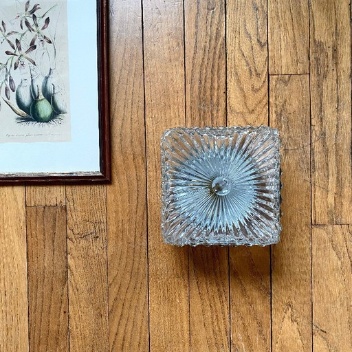 Wall or ceiling light with square porthole glass, 1970s-1980s