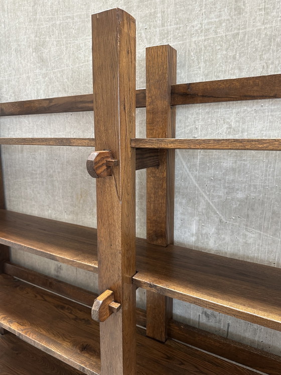 Image 1 of Vintage Wabi-Sabi - Brutalist solid oak wall cabinet
