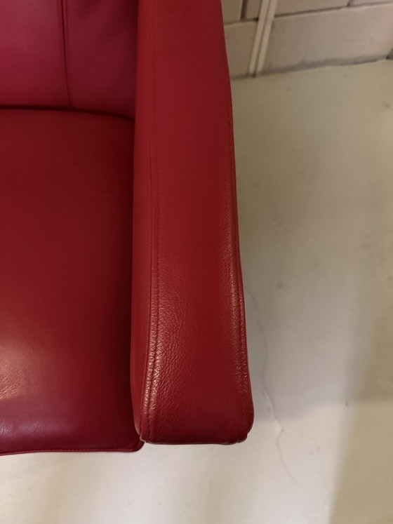 Fauteuil design Leolux Dolcinea en cuir rouge. – Leather, Aluminium (photo 6 of 11)
