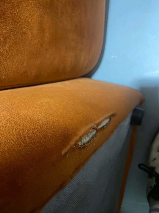 Image 1 of 4x6 modular design corner sofa velvet rust brown + ottoman
