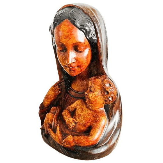 Image 1 of Vintage Italian Mary bust, deposited statue, 1960s