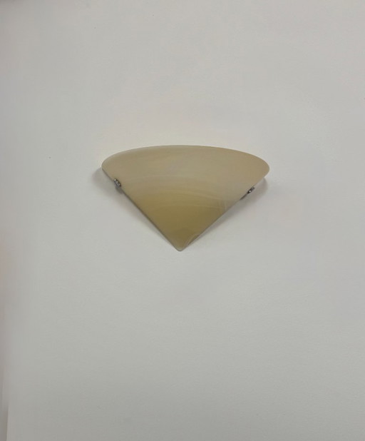 Applique vintage, cromo e vetro smerigliato, Francia, 1980