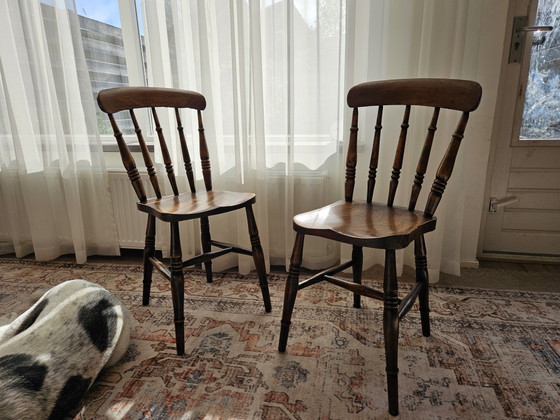 Image 1 of 4 stoelen en bois dur
