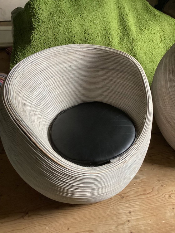 Image 1 of Habitat "Sarang" Rotan Pod Chairs  ‘80 (Set van 4) mid century style