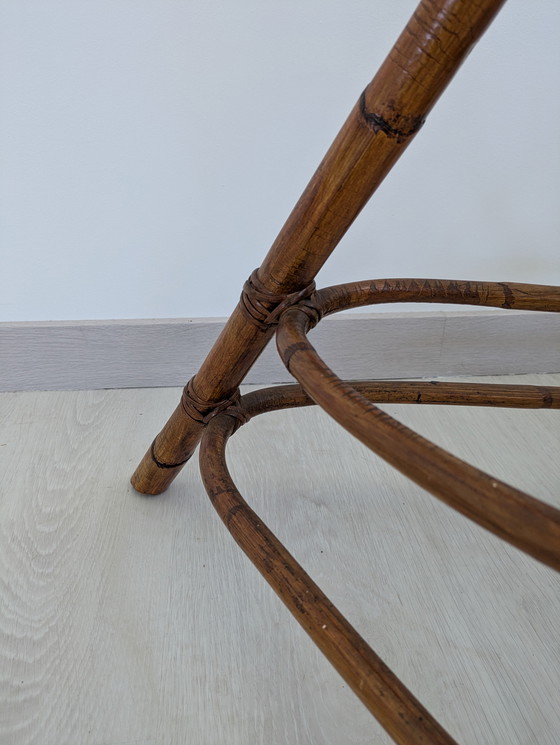 Image 1 of Salon en bambou - Fauteuils, table basse et porte-manteau - Vintage