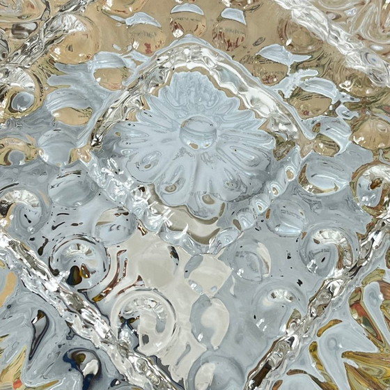 Vintage 1970s/80s Small Square Transparent Glass Wall/Ceiling Light, Wall lights (photo 3 of 9)