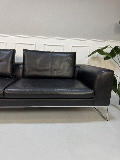 COR Mell Lounge Canapé design Noir cuir 3 places