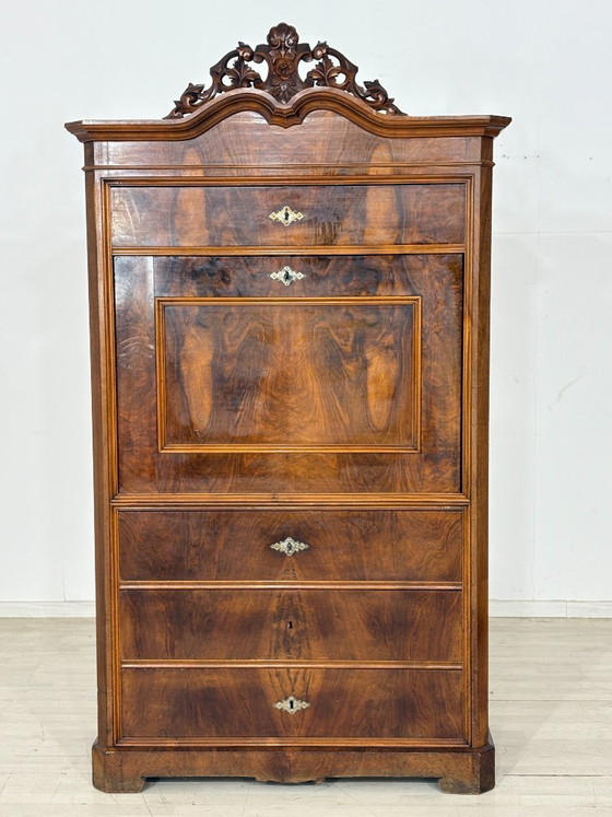 Image 1 of Biedermeier Sekretär / Antiker Schreibschrank / Schrank – um 1880