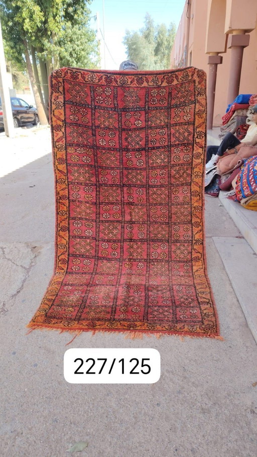 Handgeknoopt Berber kleed wol 227x125cm