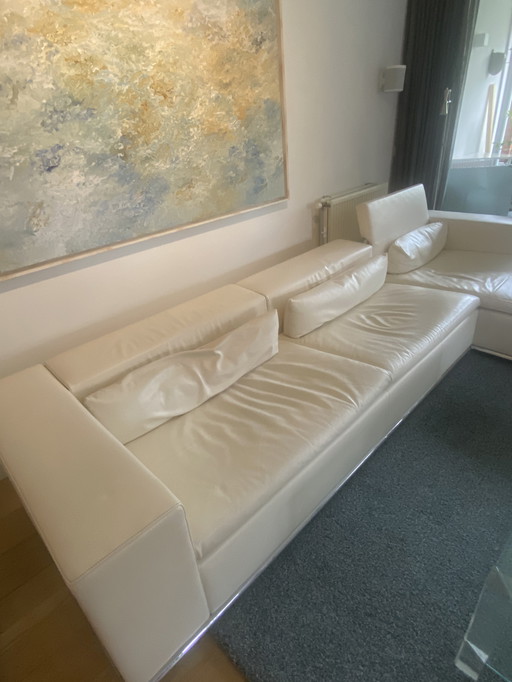 De Sede lederen bank met chaise longe