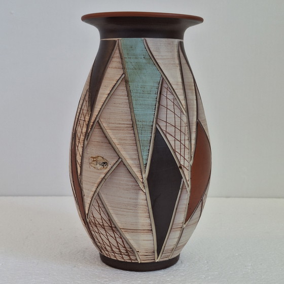 Image 1 of Vaas Sgrafitto sawa van Ritz keramiek jaren'60