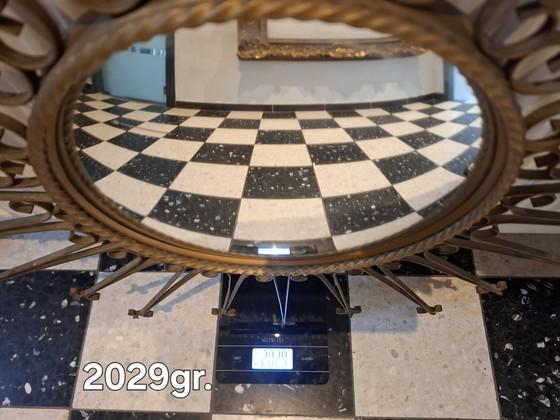 Image 1 of Seltener Chaty Vallauris Sonnenspiegel 77cm signiert konvexes Glas 1955