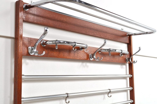 Large vintage wall coat rack from the 1960s