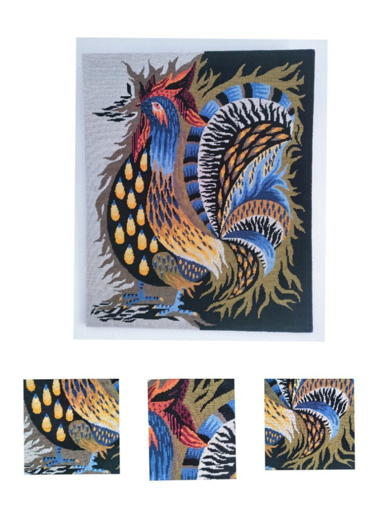 Image 1 of Wandteppich mit Hahnenmotiv „Aurora“, 1970er Jahre