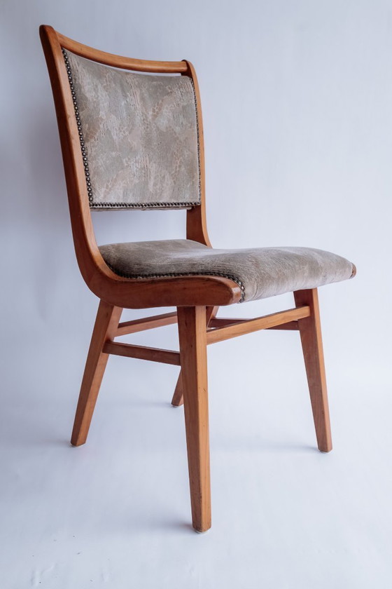 Image 1 of Set Van 4 Vintage Houten Eetkamerstoelen