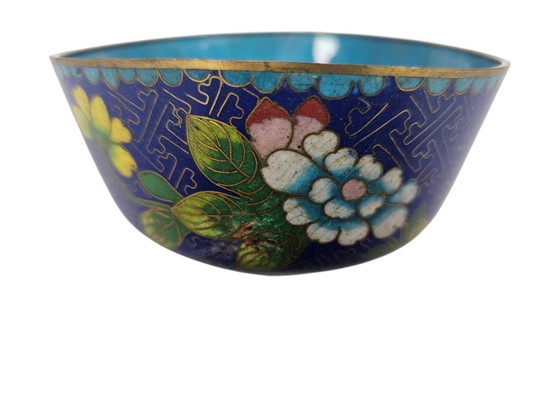 Image 1 of Cloisonné – Emaille – Messing – Reisschale – China – 20. Jahrhundert