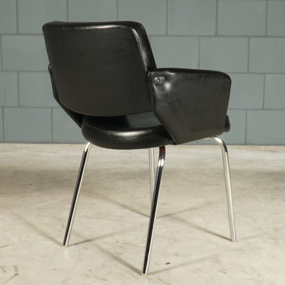 Image 1 of Set di poltrone vintage in similpelle – nere – anni '70