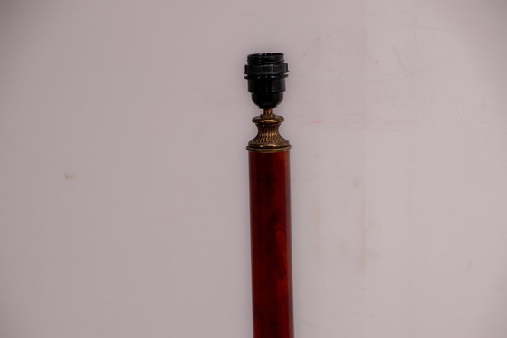 Image 1 of Set of French Empire style lamps made from amber bakelite and brass