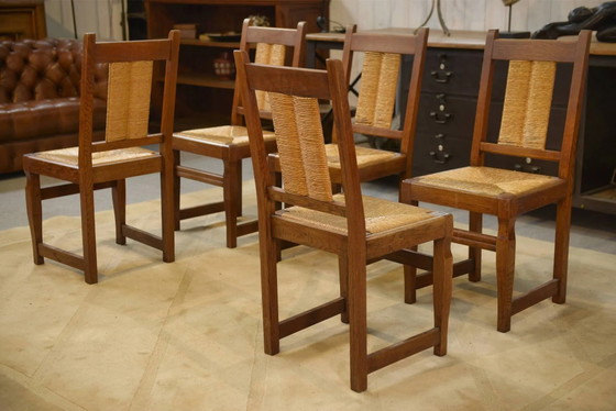 Lot de 6 chaises brutalistes des années 1950. – Chaises de salle à manger (photo 13 of 14)