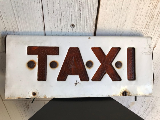 Vintage Taxi Bord, jaren 70 – Decoratieve objecten (photo 2 of 3)