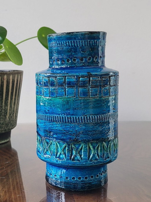 Vase Bitossi, céramique émaillée, décor Riminini, Aldo Londi, années 1960 en Italie