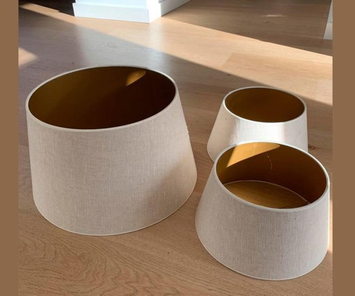 3 abat-jour en lin couleur sable