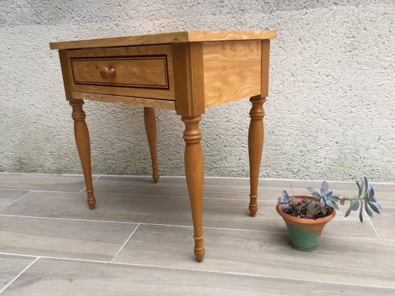 Image 1 of Vintage Formica en houten nachtkastje