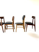 Set di 6 sedie da pranzo danesi, componibili e abbinabili, anni '60.