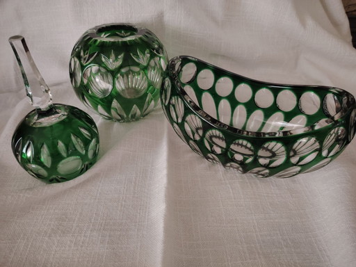 Nachtmann Bamberg Crystal Vase, Basket and Bell